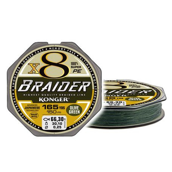 Plecionka Konger Braider X8 Olive Green x8 150m 0,04 mm