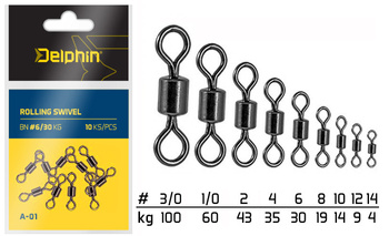 Rolling Swivel A-01/7szt BN/3/0